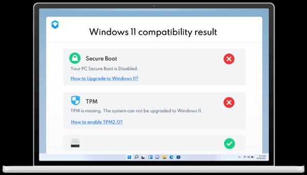 Giao diện trực quan, rõ ràng của công cụ Can I Run Windows 11