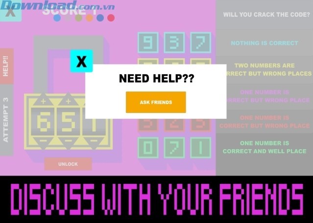 Nhấp vào Help để hỏi bạn bè