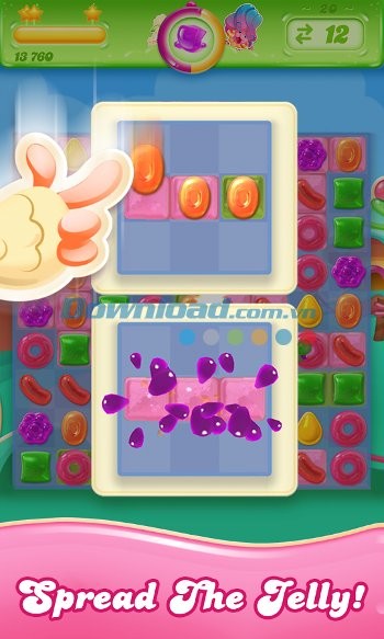 Lối chơi quen thuộc trong Candy Crush Jelly Saga