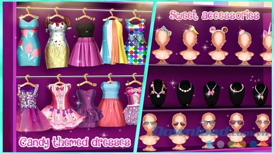 Game thời trang bạn gái miễn phí Candy Fashion Dress up cho Android