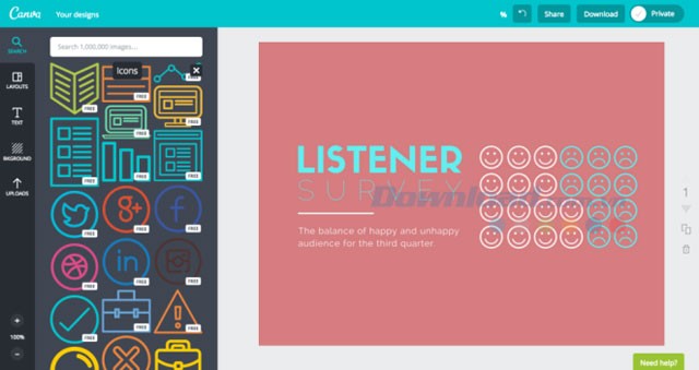 Lựa chọn các icon để làm nổi bật những thiết kế của bạn trên Canva