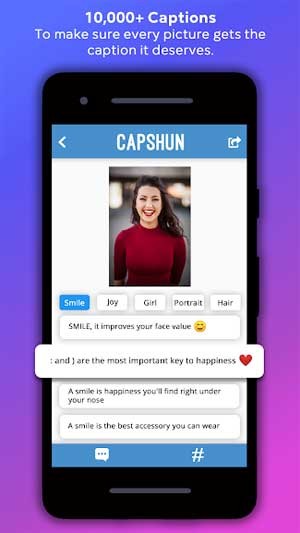 Capshun for Android sở hữu hơn 10.000 chú thích được chọn lọc cẩn thận