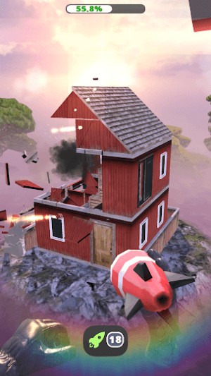 Nhiều loại vũ khí khác nhau hỗ trợ bạn trong việc phá hủy các công trình