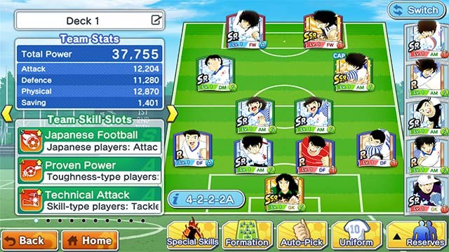 Xây dựng đội hình trong mơ gồm các ngôi sao sân cỏ trong Captain Tsubasa