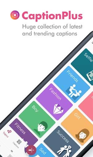 CaptionPlus cho Android là ứng dụng chú thích ảnh tiện ích với bộ sưu tập caption đa dạng