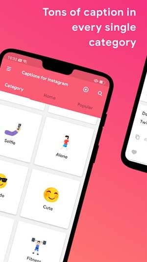 Vô số caption được sắp xếp theo chủ đề