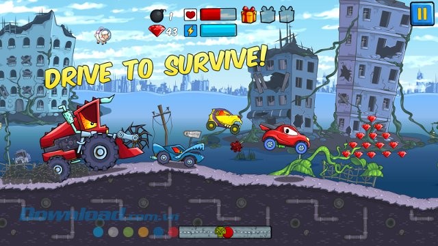 Thử thách hấp dẫn trong game Car Eats Car