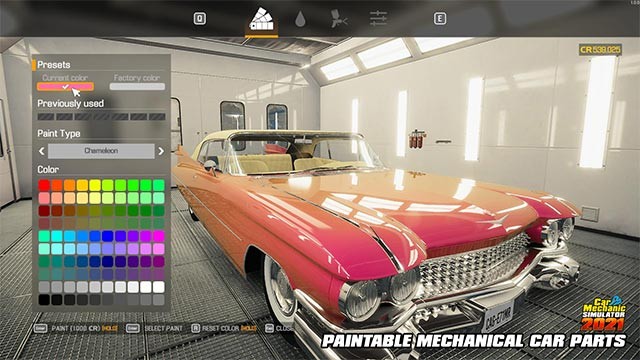 Thể hiện sự sáng tạo và phong cách riêng khi tùy chỉnh xem trong Car Mechanic Simulator 2021 game