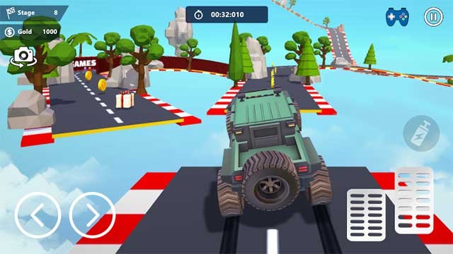 Car Stunts 3D for Android sở hữu hệ thống đồ họa 3D chất lượng cao