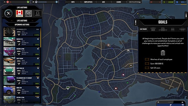 Car Trader Simulator tích hợp bản đồ và hệ thống quản lý đa chức năng