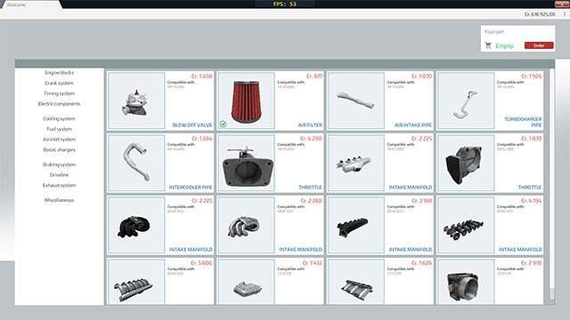 Car Tune Project cung cấp bộ sưu tập phụ tùng, bộ phận xe đua phong phú