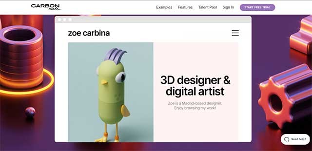 Carbonmade không giới hạn hình ảnh, video hay dung lượng tập tin