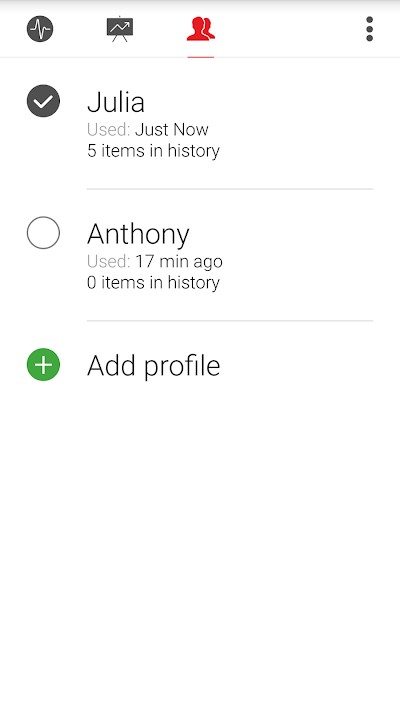 Quản lý nhiều Profile trên Cardiograph