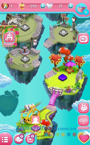 Bản đồ game Care Bears Belly Match