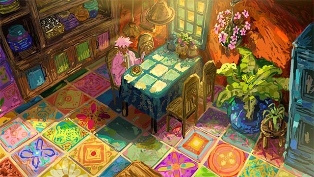 Đồ họa vẽ tay kiểu màu nước tạo nên thế giới game sống động và rực rỡ