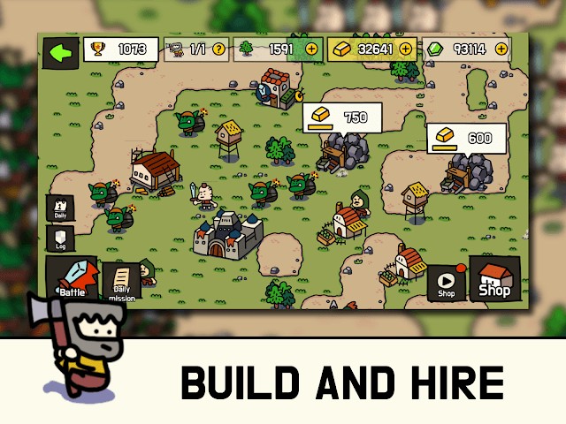 Xây dựng căn cứ của bạn bằng gỗ và vàng thu thập được trong Cartoon Craft