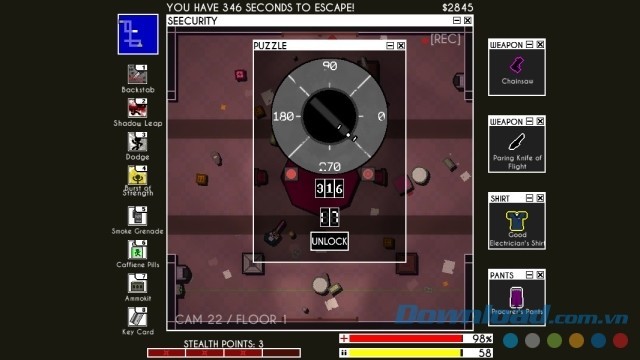 Giải các câu đố trong game hành động bắn súng Cash_Out cho máy tính