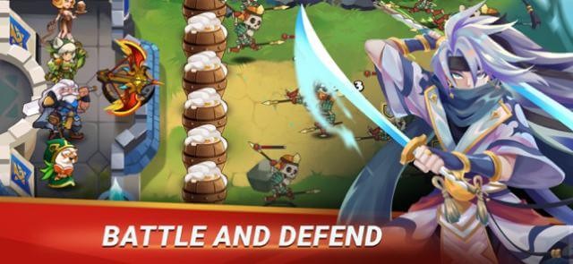 Chiến đấu và phòng thủ nhàn rỗi vui nhộn trong game Castle Defender