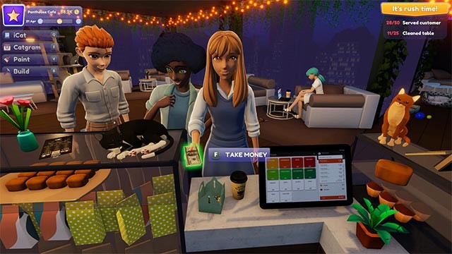 Xây dựng và quản lý quán cà phê mèo cưng xỉu trong game Cat Cafe Simulator
