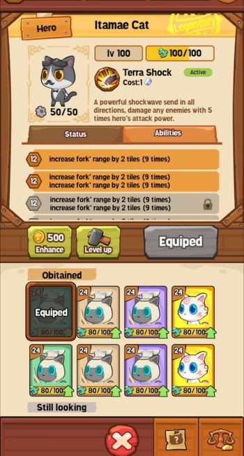 Có 21 tháp và mèo khác nhau