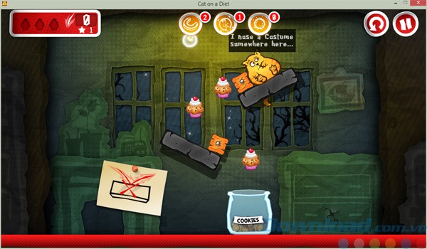 Giao diện game trí tuệ Cat on a Diet