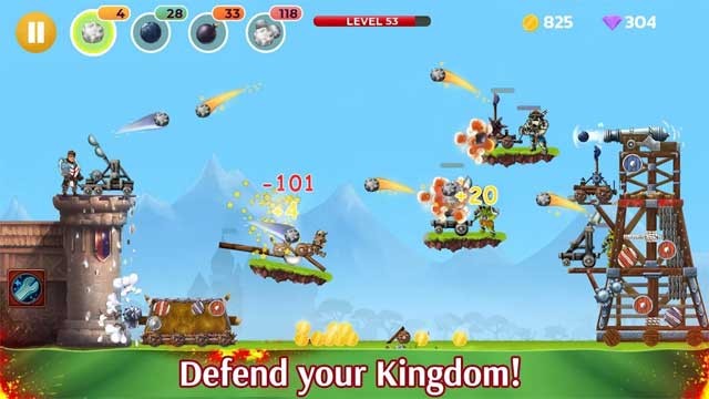 Đánh bại quái vật và bảo vệ vương quốc của bạn trong Catapult Wars cho Android