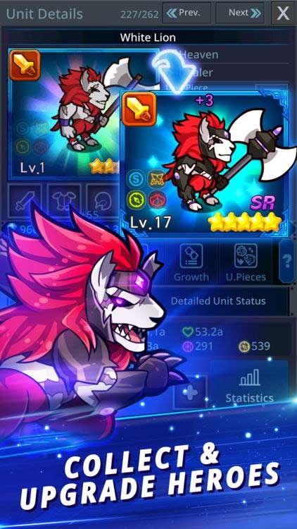 Thu thập và nâng cấp các anh hùng độc đáo