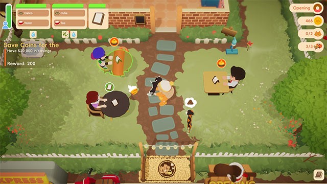 Catffee Time mô phỏng tiệm cafe mèo với các hoạt động nấu ăn, phục vụ và trang trí nhà hàng