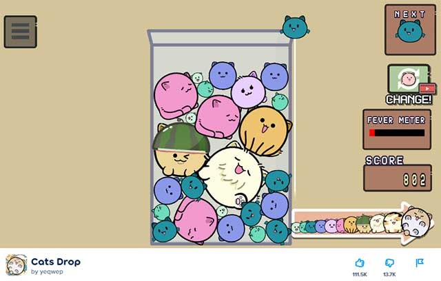 Cố gắng không để con mèo nào rơi ra khỏi cốc, nếu không bạn sẽ thua!