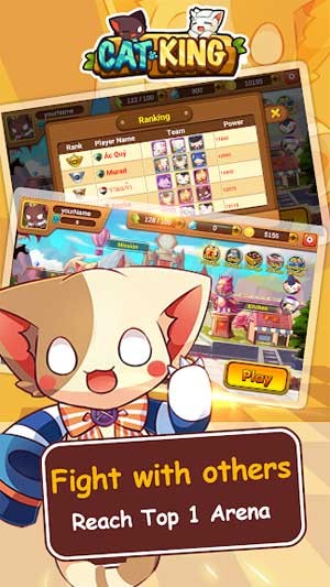 Chiến đấu chống lại game thủ khác trong đấu trường của Cats King Android