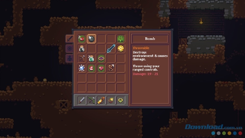 Sử dụng vật phẩm hữu ích trong quá trình chơi game hành động phiêu lưu đi cảnh Caveblazers cho máy tính