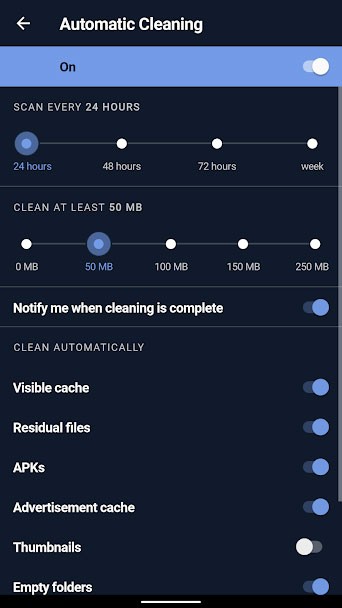 Chế độ dọn dẹp tự động của CCleaner app