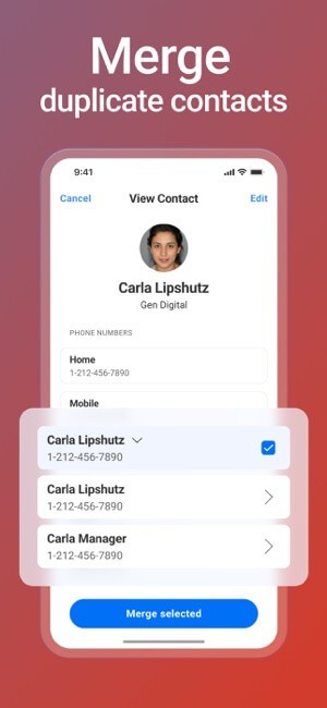 Hợp nhát các danh bạ trùng lặp