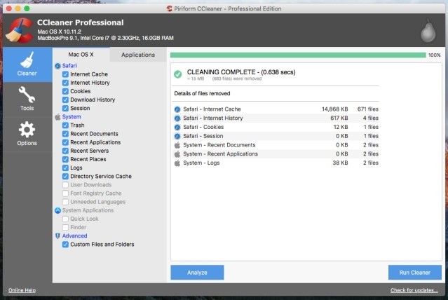 Giao diện bản Pro CCleaner