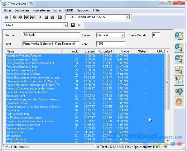 Tính năng chính của CDex