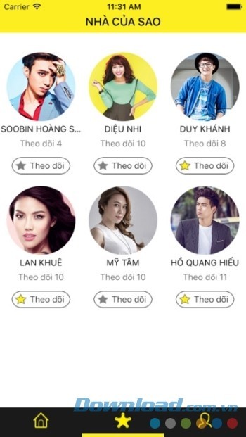 Theo dõi những Thần tượng mà bạn yêu thích