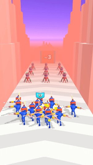 Thu thập đội quân của bạn trên đường đi trong game Chainsaw Head