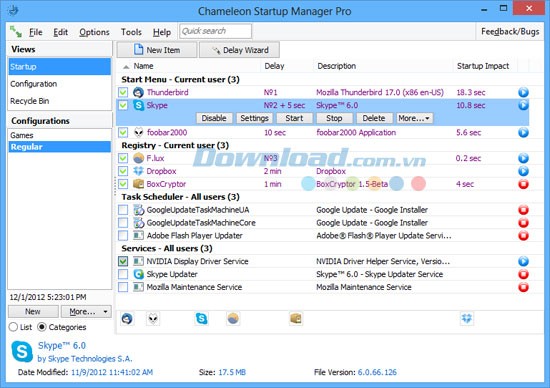 Сhameleon Startup Manager