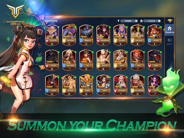Triệu hồi các nhà vô địch mạnh mẽ chiến đấu cho bạn trong game Champions Arena