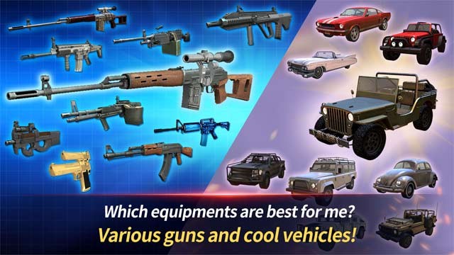 Chọn từ nhiều loại súng và phương tiện độc đáo để chiến đấu
