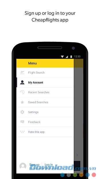 Cheapflights với giao diện chính