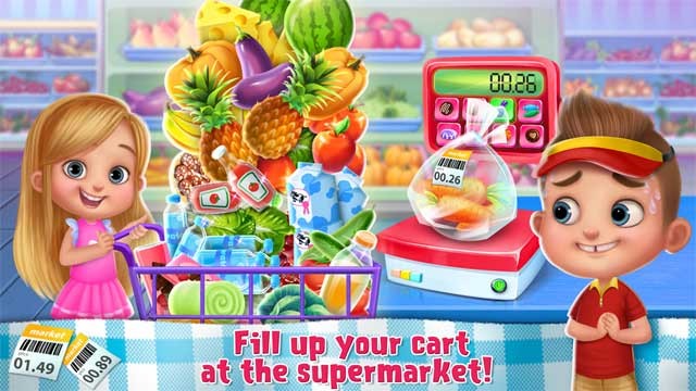 Đi siêu thị và mua các nguyên liệu cần có để chế biến đồ ăn