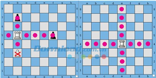 Cách đi của quân xe trong Chess Online