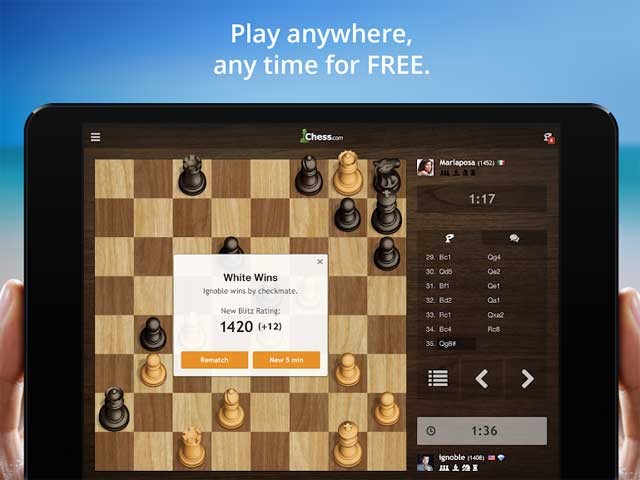 Học và chơi cờ vua mọi lúc mọi nơi với Chess cho Android