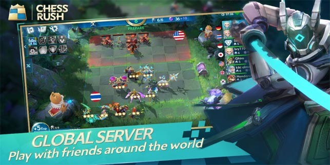 Chơi với bạn bè và game thủ trên thế giới trong server toàn cầu