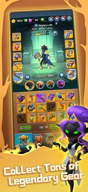 Thu thập vô số trang bị huyền thoại