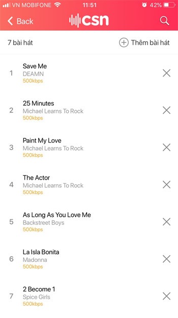 Danh sách yêu thích