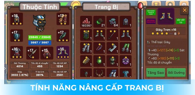 Hỗ trợ nâng cấp trang bị