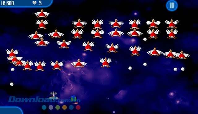 Giao diện game bắn gà Chicken Invaders 2
