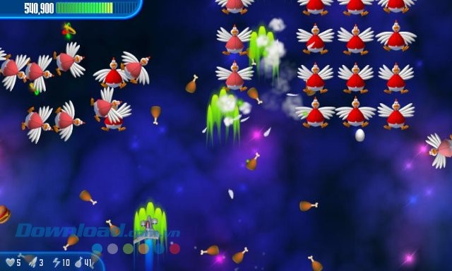 Tiêu diệt phi đội gà bay trong game Chicken Invaders 3